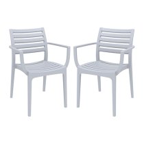 Alto Silver Grey Polypropylene Dining Chairs In Pair