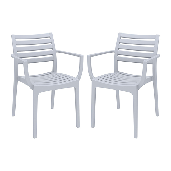 Alto Silver Grey Polypropylene Dining Chairs In Pair