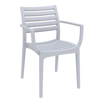 Alto Silver Grey Polypropylene Dining Chairs In Pair