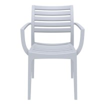 Alto Silver Grey Polypropylene Dining Chairs In Pair