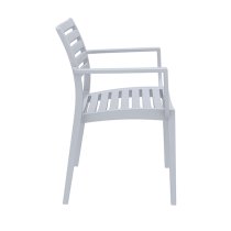 Alto Silver Grey Polypropylene Dining Chairs In Pair