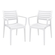 Alto White Polypropylene Dining Chairs In Pair