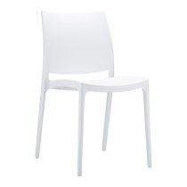 Mesa White Polypropylene Dining Chairs In Pair