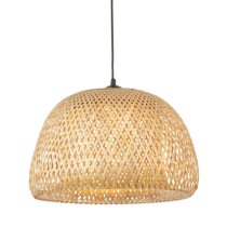 Belie 1 Light Dome Pendant Light In Black And Natural