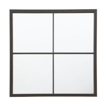 Chafers Small Window Pane Style Wall Mirror In Black Frame