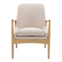 Carrara Fabric Armchair With Wooden Frame In Natural