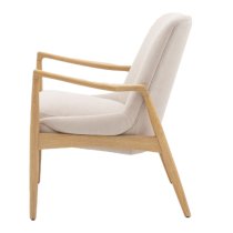 Carrara Fabric Armchair With Wooden Frame In Natural