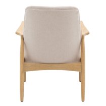 Carrara Fabric Armchair With Wooden Frame In Natural