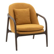 Allegra Fabric Armchair With Wooden Frame In Ochre