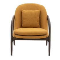 Allegra Fabric Armchair With Wooden Frame In Ochre