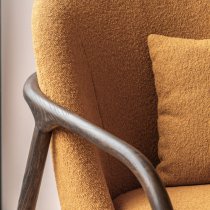 Allegra Fabric Armchair With Wooden Frame In Ochre