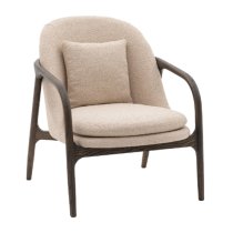 Allegra Fabric Armchair With Dark Wooden Frame In Taupe