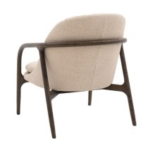 Allegra Fabric Armchair With Dark Wooden Frame In Taupe