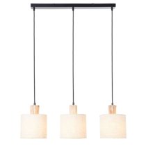 Darbun 3 Lights Bar Fabric Shade Pendant Light In Black