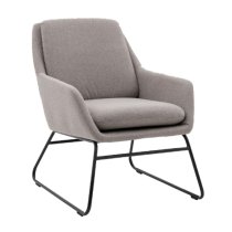 Fanton Fabric Bedroom Chair With Metal Frame In Grey