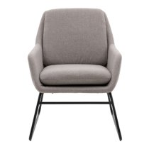 Fanton Fabric Bedroom Chair With Metal Frame In Grey