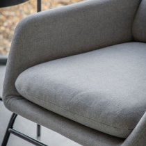 Fanton Fabric Bedroom Chair With Metal Frame In Grey