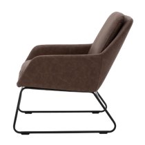 Fanton Leather Bedroom Chair With Metal Frame In Brown