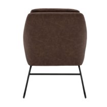 Fanton Leather Bedroom Chair With Metal Frame In Brown