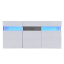 Kirsten High Gloss Sideboard In White With LED Lighting