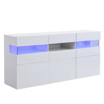 Kirsten High Gloss Sideboard In White With LED Lighting