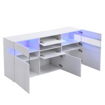 Kirsten High Gloss Sideboard In White With LED Lighting