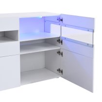 Kirsten High Gloss Sideboard In White With LED Lighting