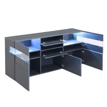 Kirsten High Gloss Sideboard In Grey With LED Lighting