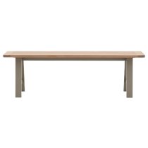 Elvira Trestle Wooden Dining Bench In Oak And Prairie