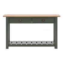 Elvira Wooden Console Table With 2 Drawers In Moss And Oak