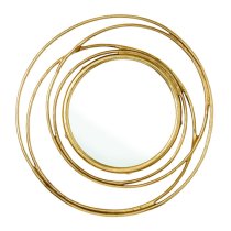 Augusta Round Aluminium Wall Mirror In Satin Gold