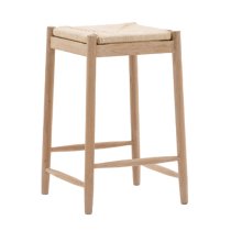 Elvira Wooden Seating Stool With Rope Seat In Natural