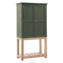 Elvira Wooden Drinks Cabinet With 2 Doors In Moss And Oak