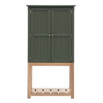 Elvira Wooden Drinks Cabinet With 2 Doors In Moss And Oak