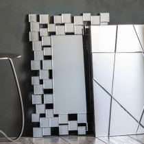 Dania Bevelled Wall Mirror In Silver