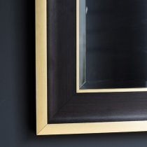 Elmont Rectangular Bevelled Wall Mirror In Black And Gold