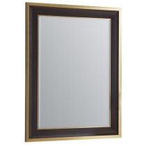 Elmont Rectangular Bevelled Wall Mirror In Black And Gold