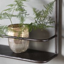 Enoch Wall Mirror With Shelf In Black Iron Frame