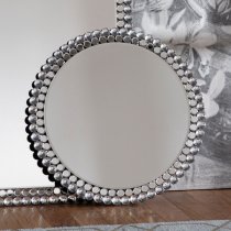 Fargo Small Round Portrait Wall Mirror In Silver