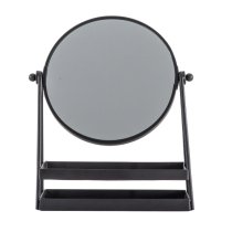 Cardiff Vanity Mirror With Tray In Black Iron Frame