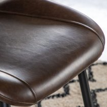 Minford Brown Leather Dining Chairs In Pair