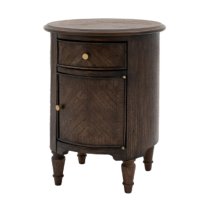 Madisen Wooden Side Table With 1 Door And 1 Drawer In Coffee