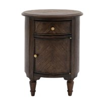 Madisen Wooden Side Table With 1 Door And 1 Drawer In Coffee