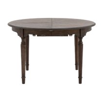 Madisen Round Wooden Extending Dining Table In Coffee