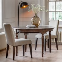 Madisen Round Wooden Extending Dining Table In Coffee