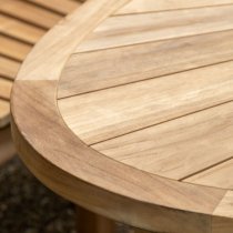 Champil Outdoor Oval Wooden Dining Table In Natural