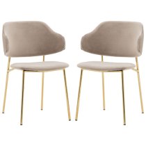 Whaler Taupe Fabric Dining Chairs In Pair