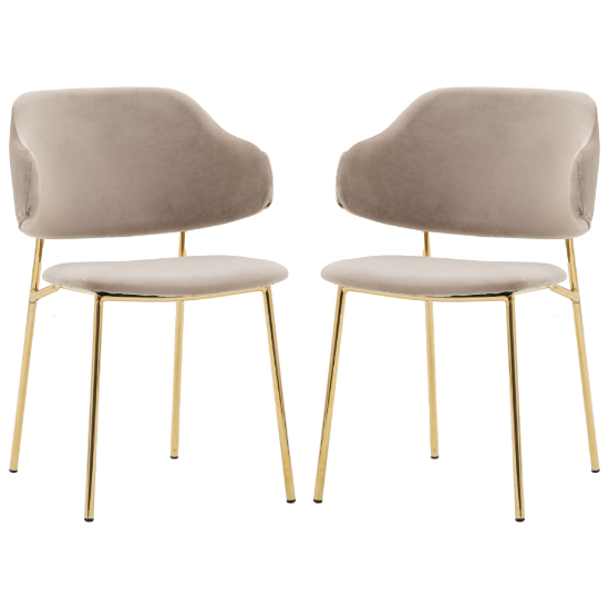 Whaler Taupe Fabric Dining Chairs In Pair