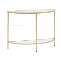 Hobson Clear Glass Console Table With Champagne Frame