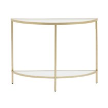 Hobson Clear Glass Console Table With Champagne Frame